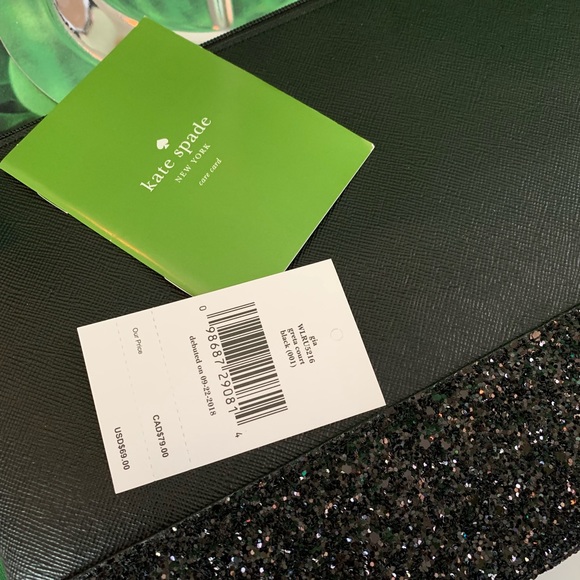 Gia Greta court glitter pouch Kate spade Black - Picture 4 of 6